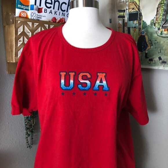 GAZIANI Ombre USA Stars Graphic Tee - Picture 3 of 8